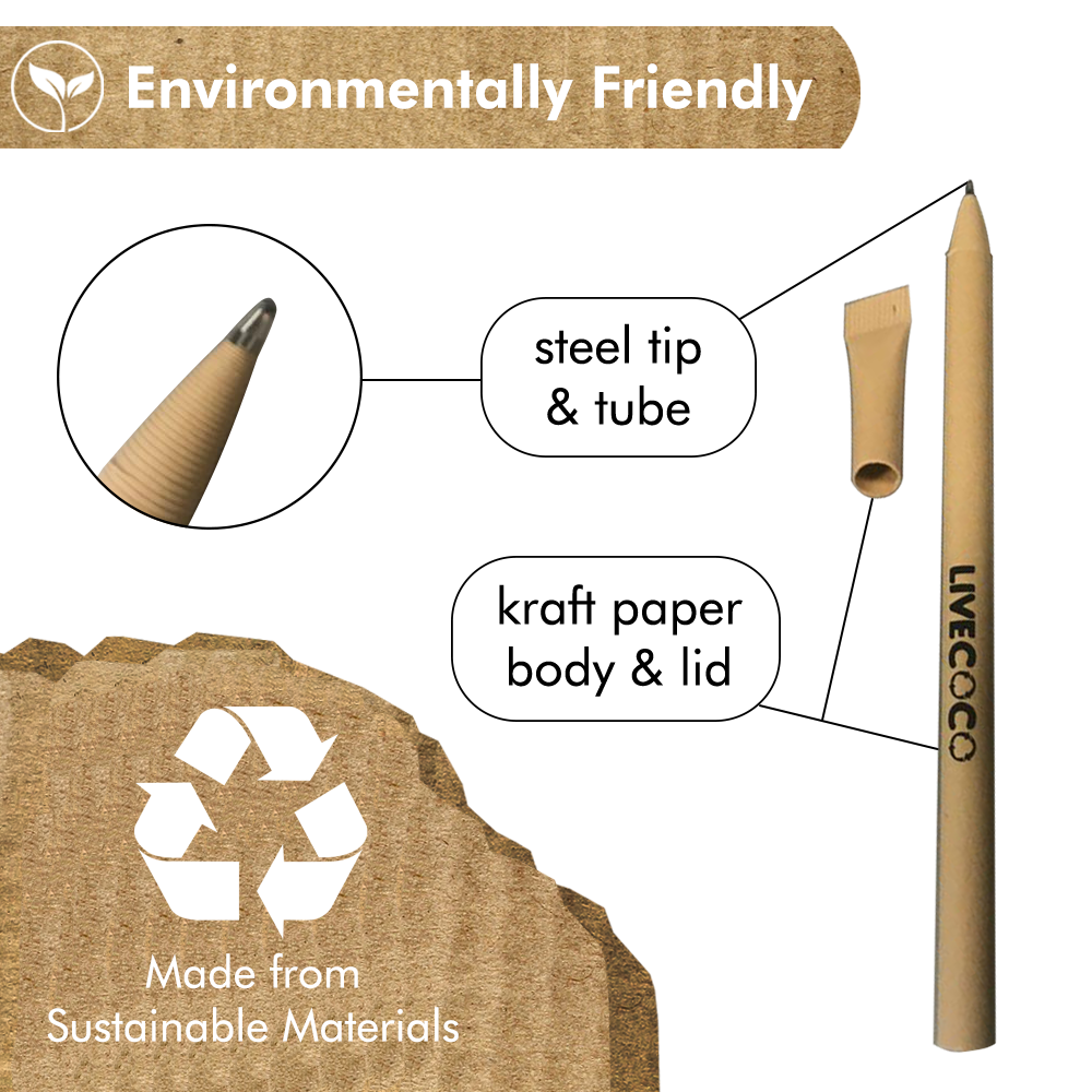 Paper Ballpoint Pens - 24 Pack - Lolomo!