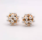 Pearly Floral Elegance Clip-On Earrings
