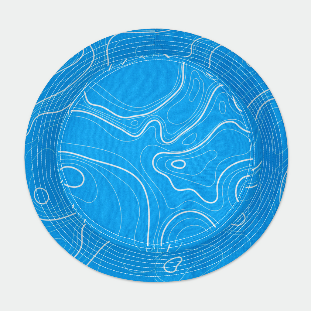 Rad Palm Blue and White Topo Bucket Hat