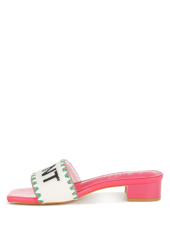 Poshta Saint Tropez Beaded Slip-On Heels