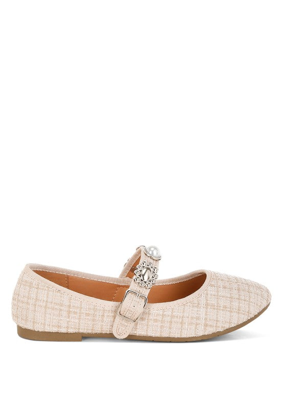 Noyama Charms Embellished Tweed Mary Janes