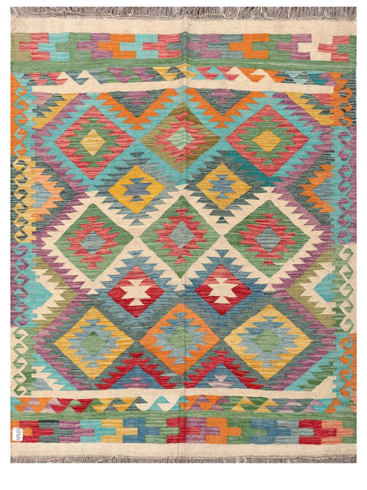 Maimana Afghanistan Kilim Rug - 204 x155 cm