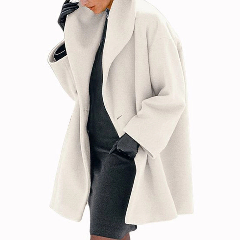 Plus Size Oversized Wool-Like Coat