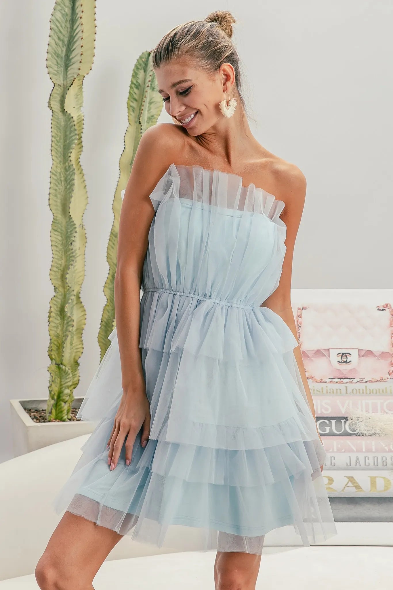 BiBi Sleeveless Layered Organza Dress