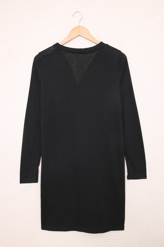 Solid Open-Front Buttoned Cardigan