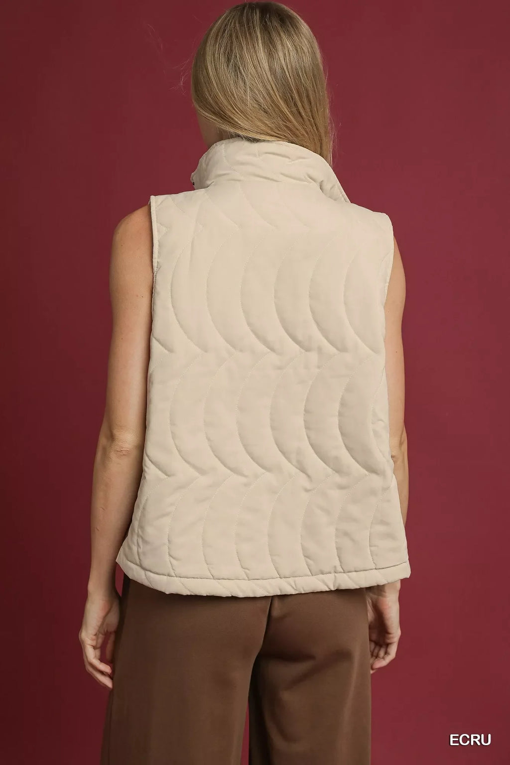 Umgee Quilted Embroidered Vest