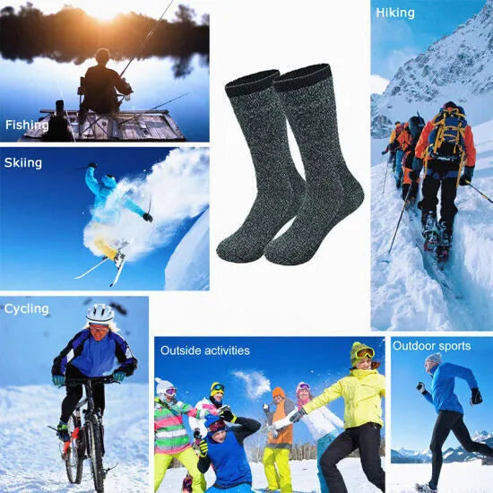 Mens thermal socks Heated winter friendly Warm  Boot Sox thick Duty Size 10-13