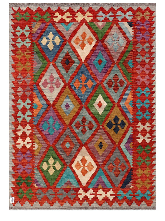 Maimana Afghanistan Kilim Rug - 203 x145 cm