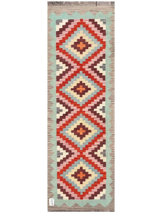 Maimana Afghanistan Kilim Rug - 197 x63 cm
