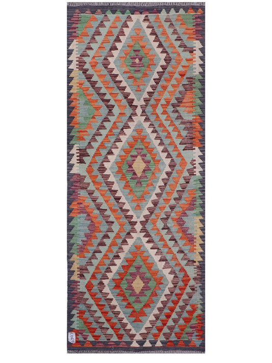 Maimana Afghanistan Kilim Rug - 203 x79 cm