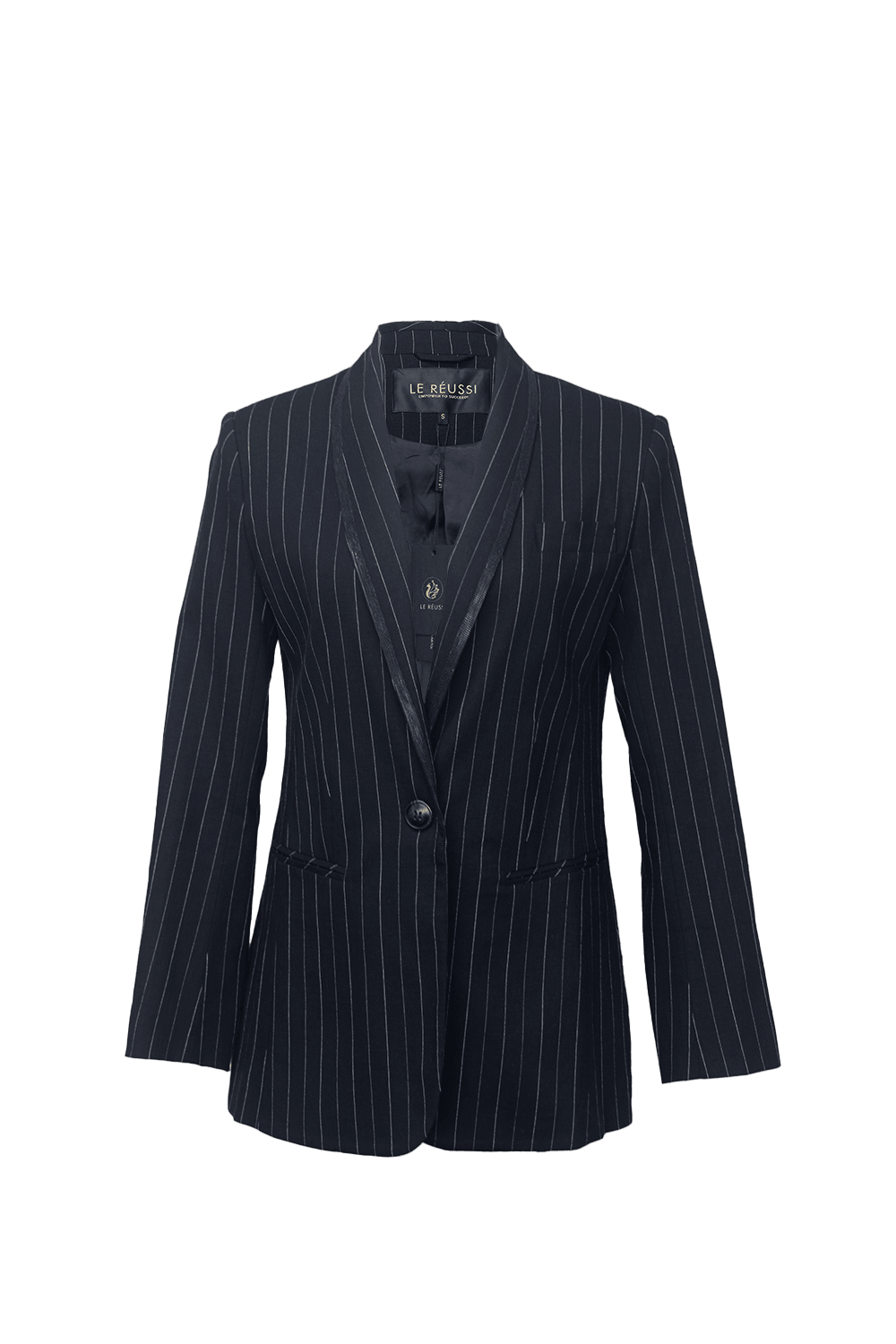 Black Pinstripes Blazer – Women’s Tailored Office Jacket - Lolomo!