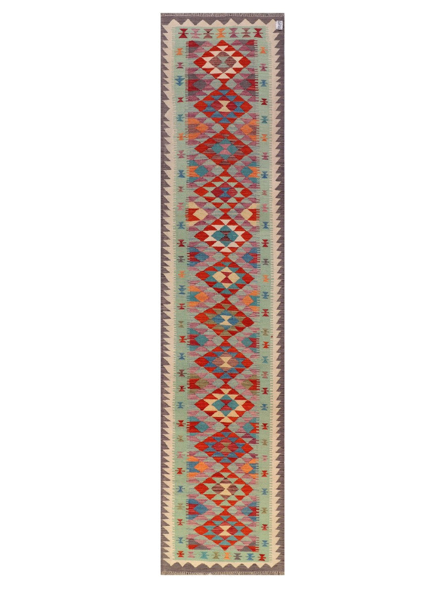 Maimana Afghanistan Kilim Runner - 379 x 80 cm