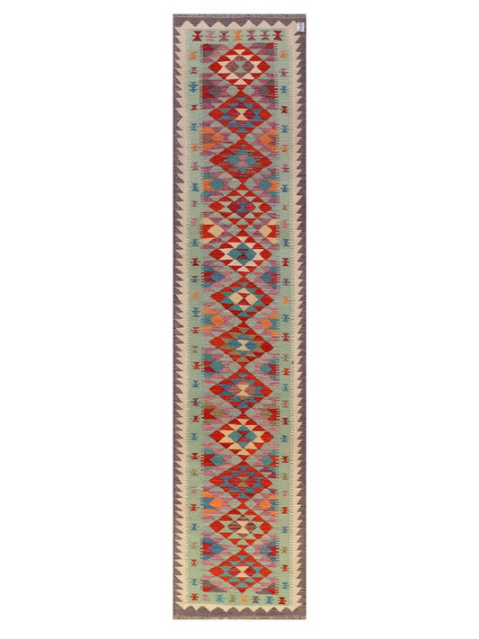 Maimana Afghanistan Kilim Runner - 379 x 80 cm