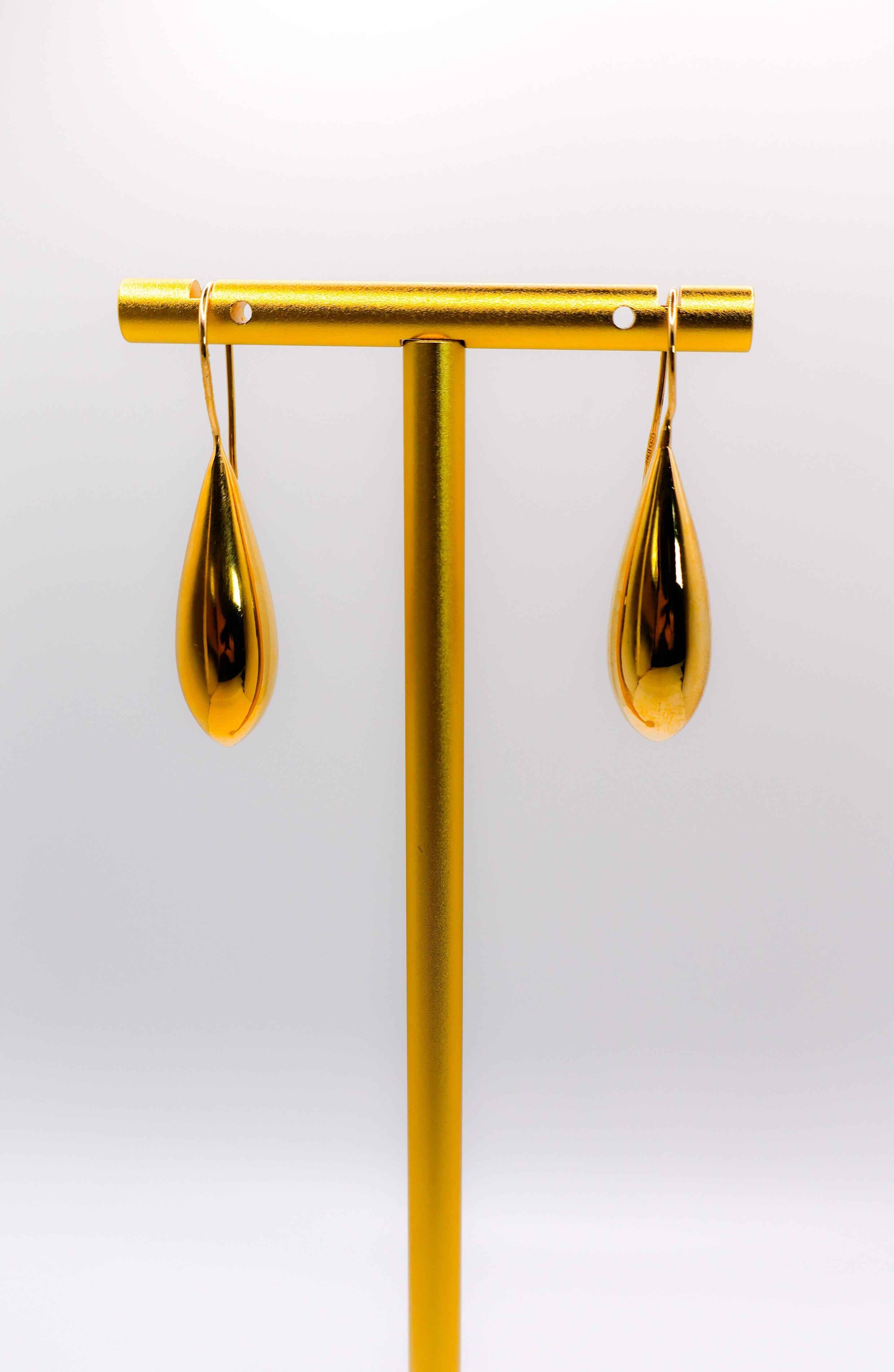 Italian Gilded Teardrop Statement Earrings