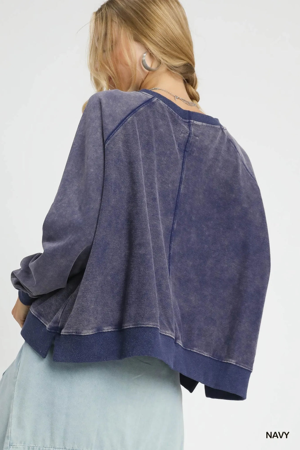 Umgee Mineral Wash French Terry Sweatshirt