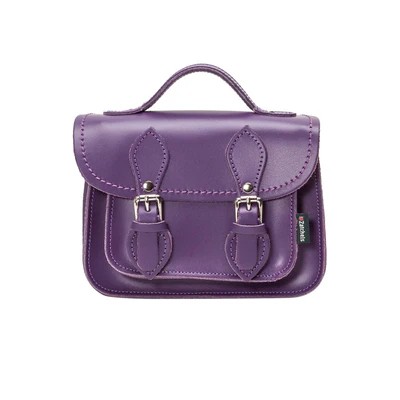 Handmade Leather Micro Satchel - Purple