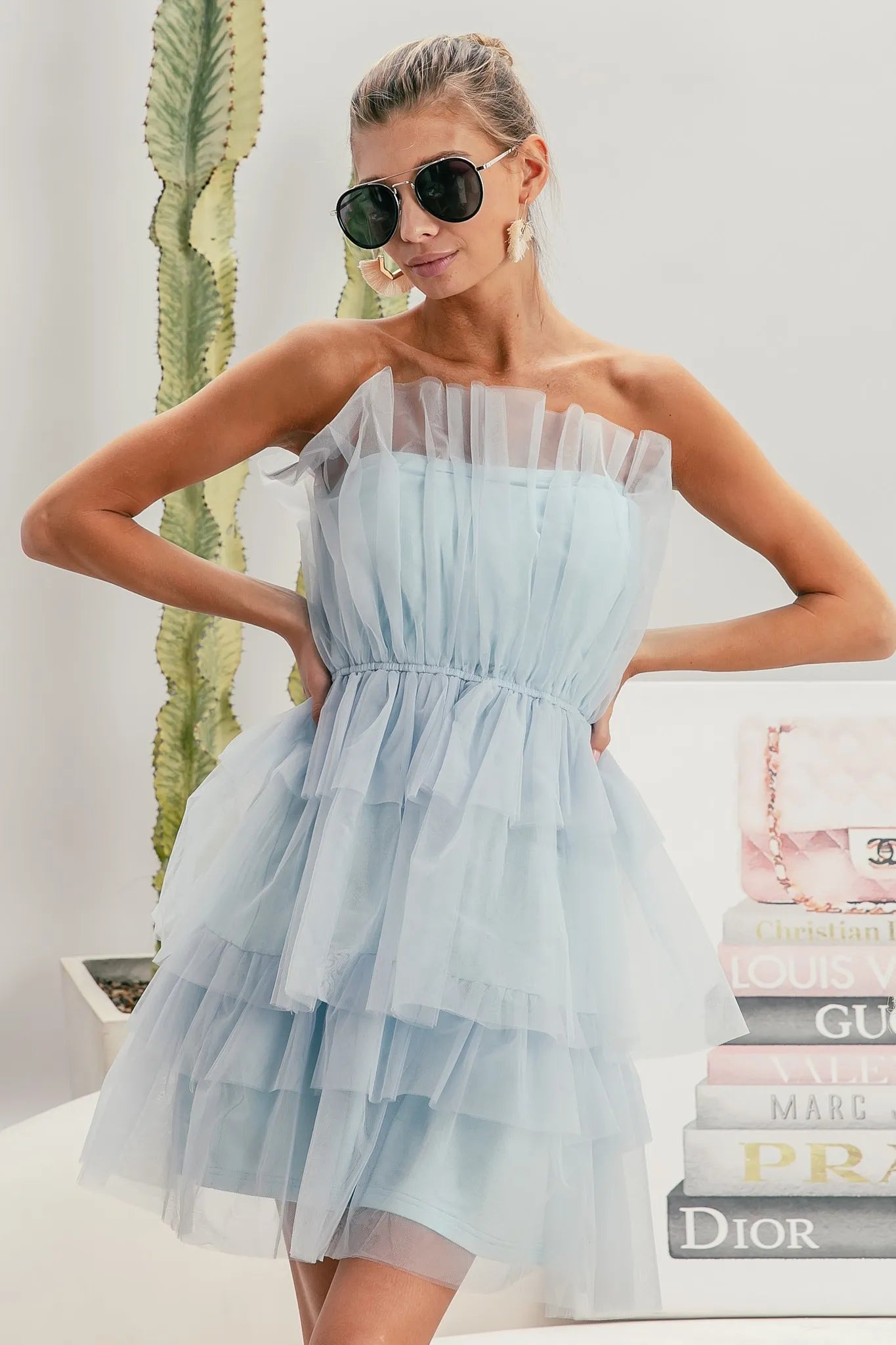 BiBi Sleeveless Layered Organza Dress