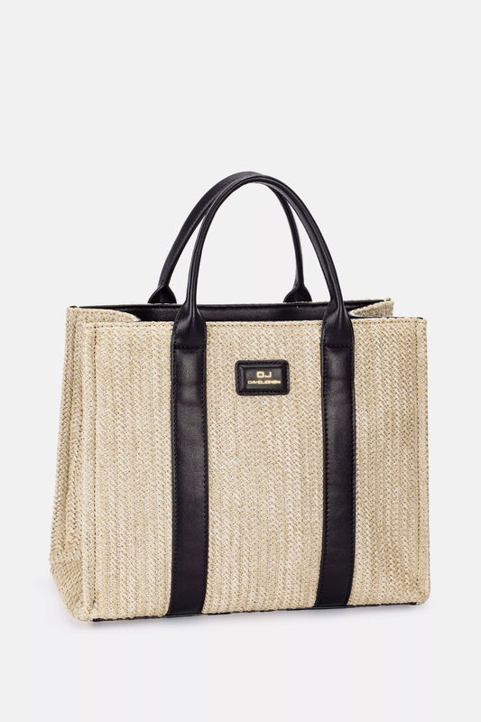David Jones Square Woven Tote Handbag