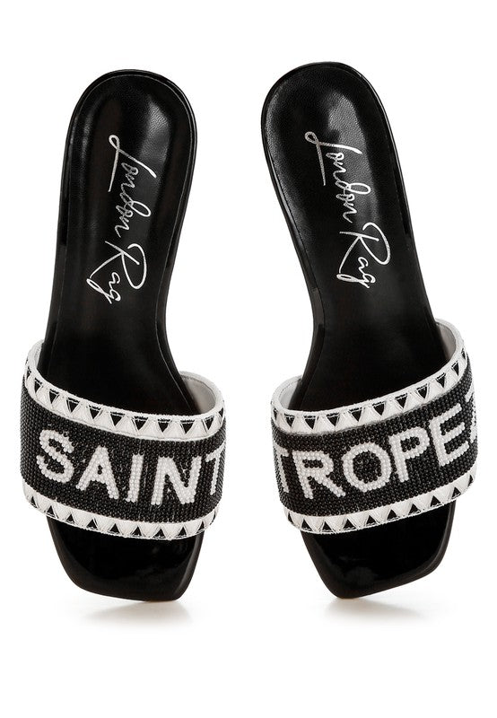 Poshta Saint Tropez Beaded Slip-On Heels