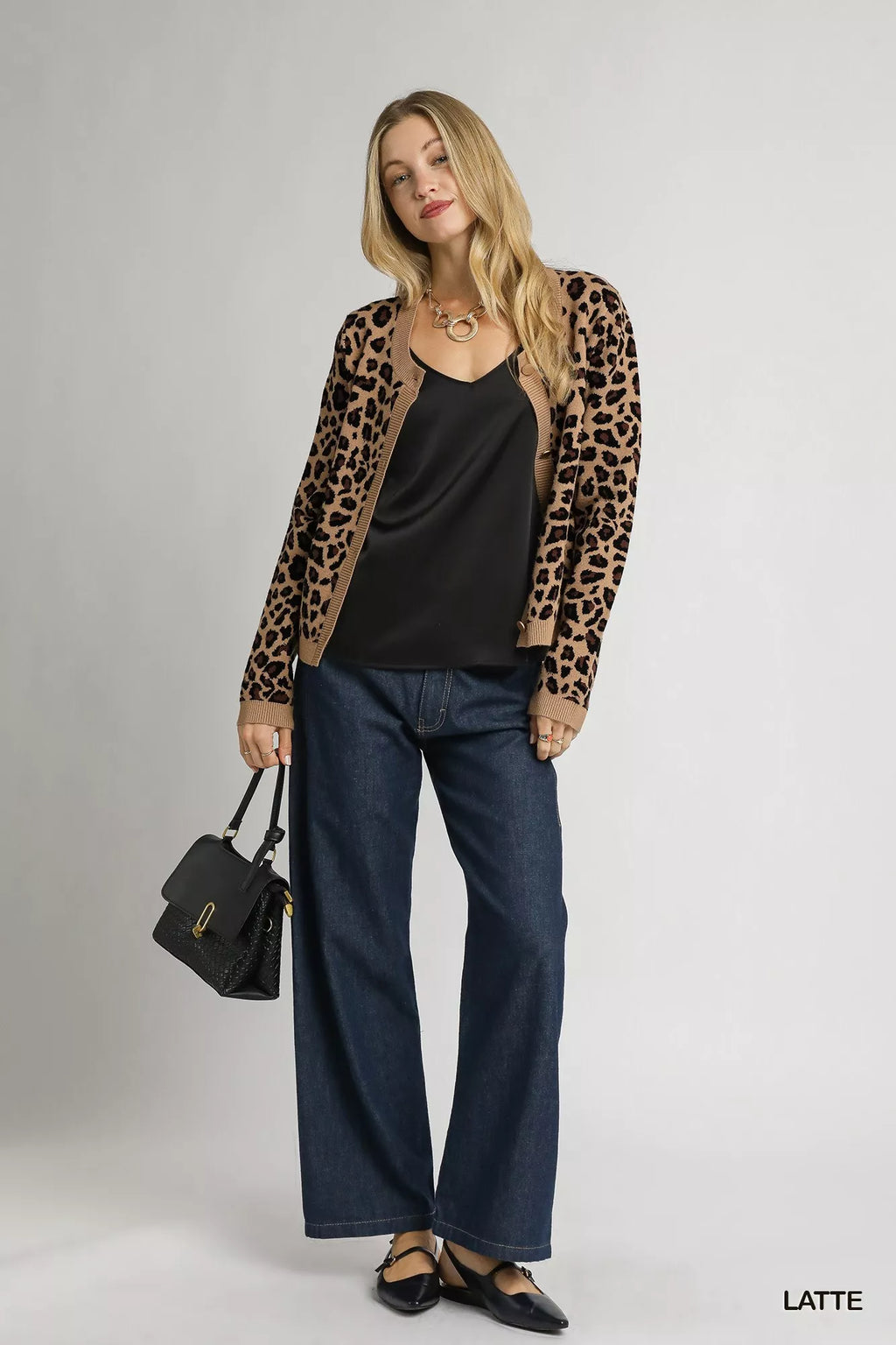 Umgee Leopard Print Button-Down Cardigan