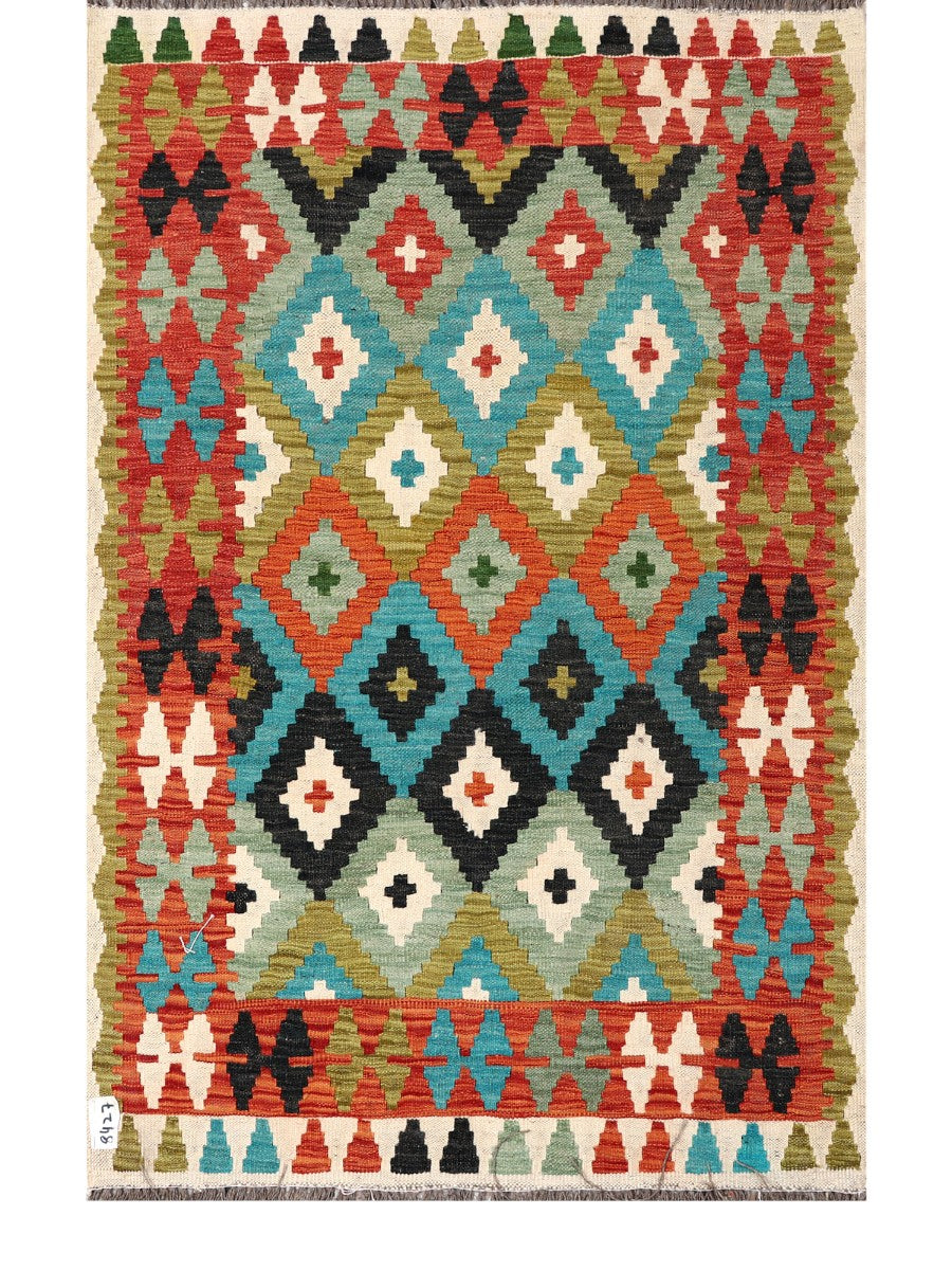 Maimana Afghanistan Kilim Rug - 153 x99 cm