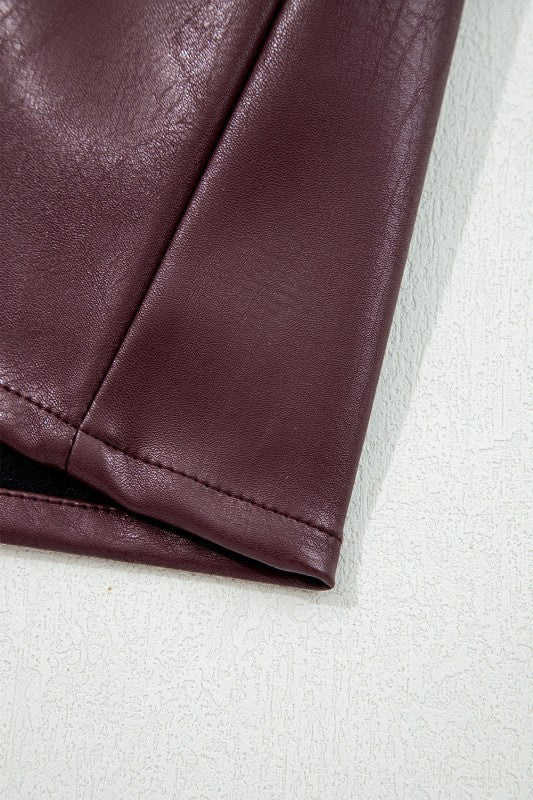 Vegan Leather Sleeveless Mini Dress