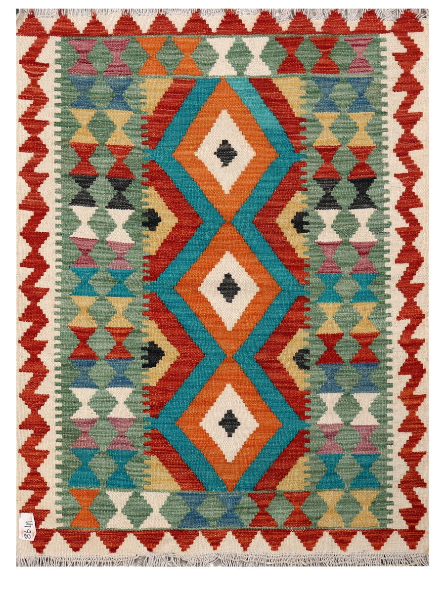 Maimana Afghanistan Kilim Rug - 119 x 88 cm