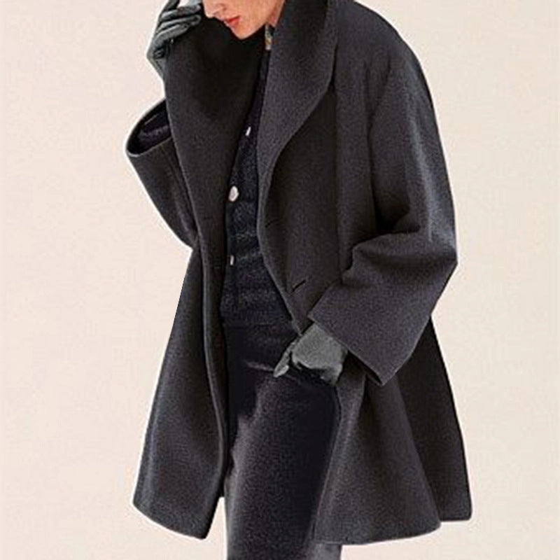 Plus Size Oversized Wool-Like Coat