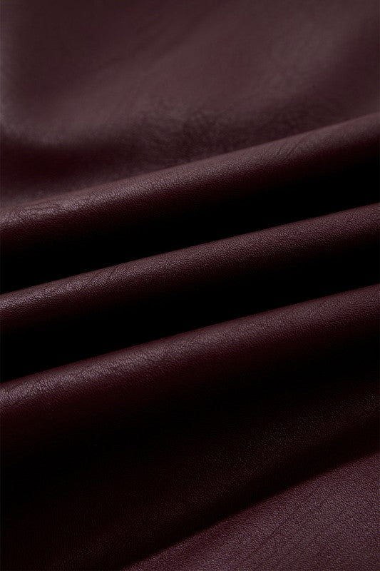 Vegan Leather Sleeveless Mini Dress