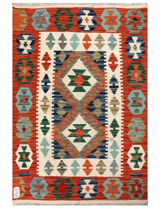 Maimana Afghanistan Kilim Rug - 121 x 83 cm