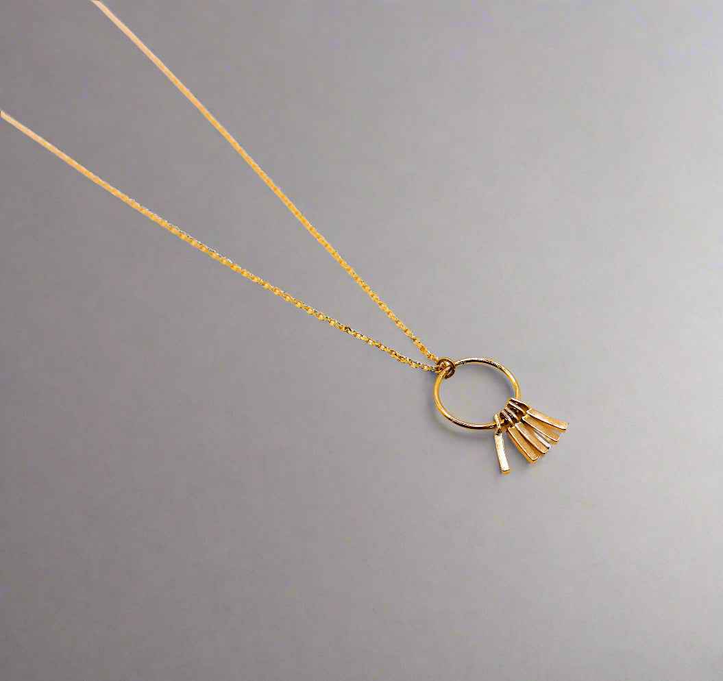 Golden Wind Chimes Pendant Necklace