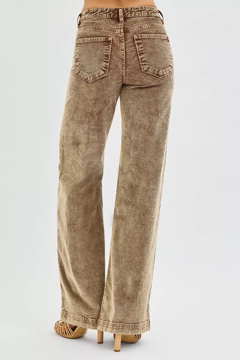 RISEN High Rise Wide Leg Corduroy Jeans