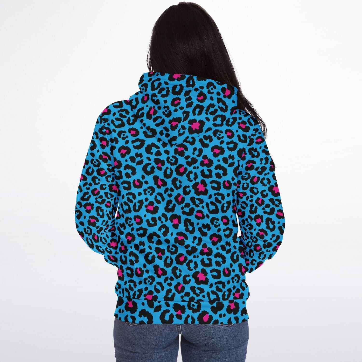 Blue Leopard Microfleece Ziphoodie