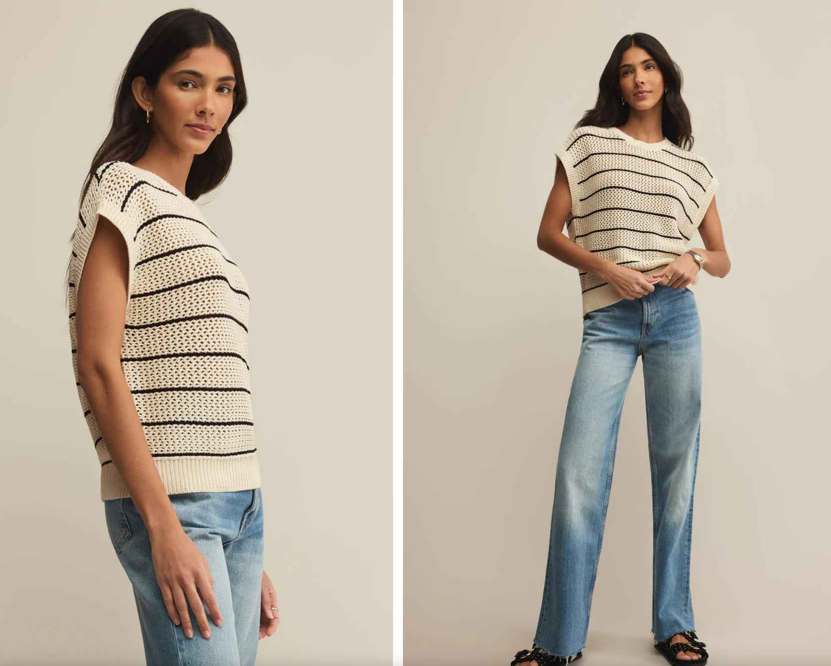 Z Supply - Ines Striped Crochet Sweater Top