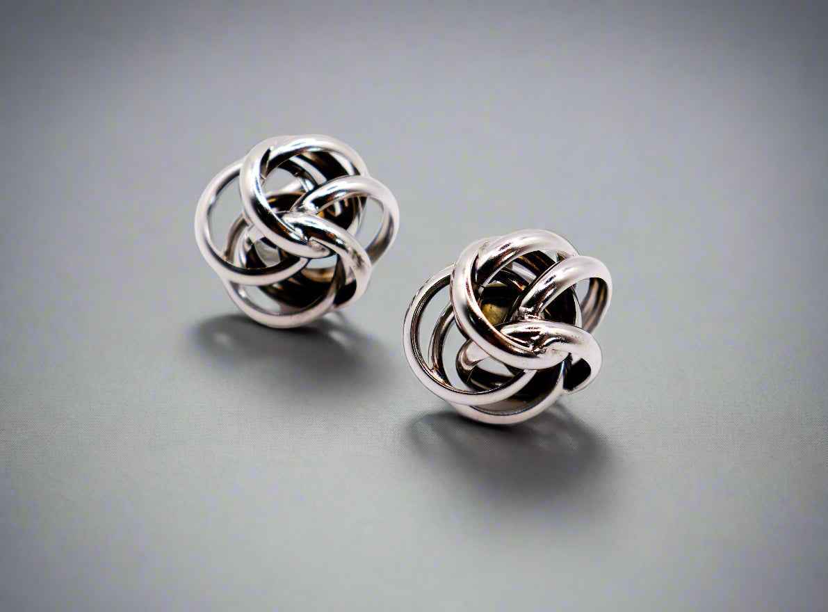 Boucles d'oreilles florales en argent italien