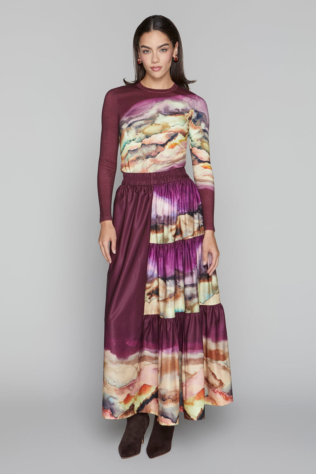 Wells Sweater in Merlot Ombre