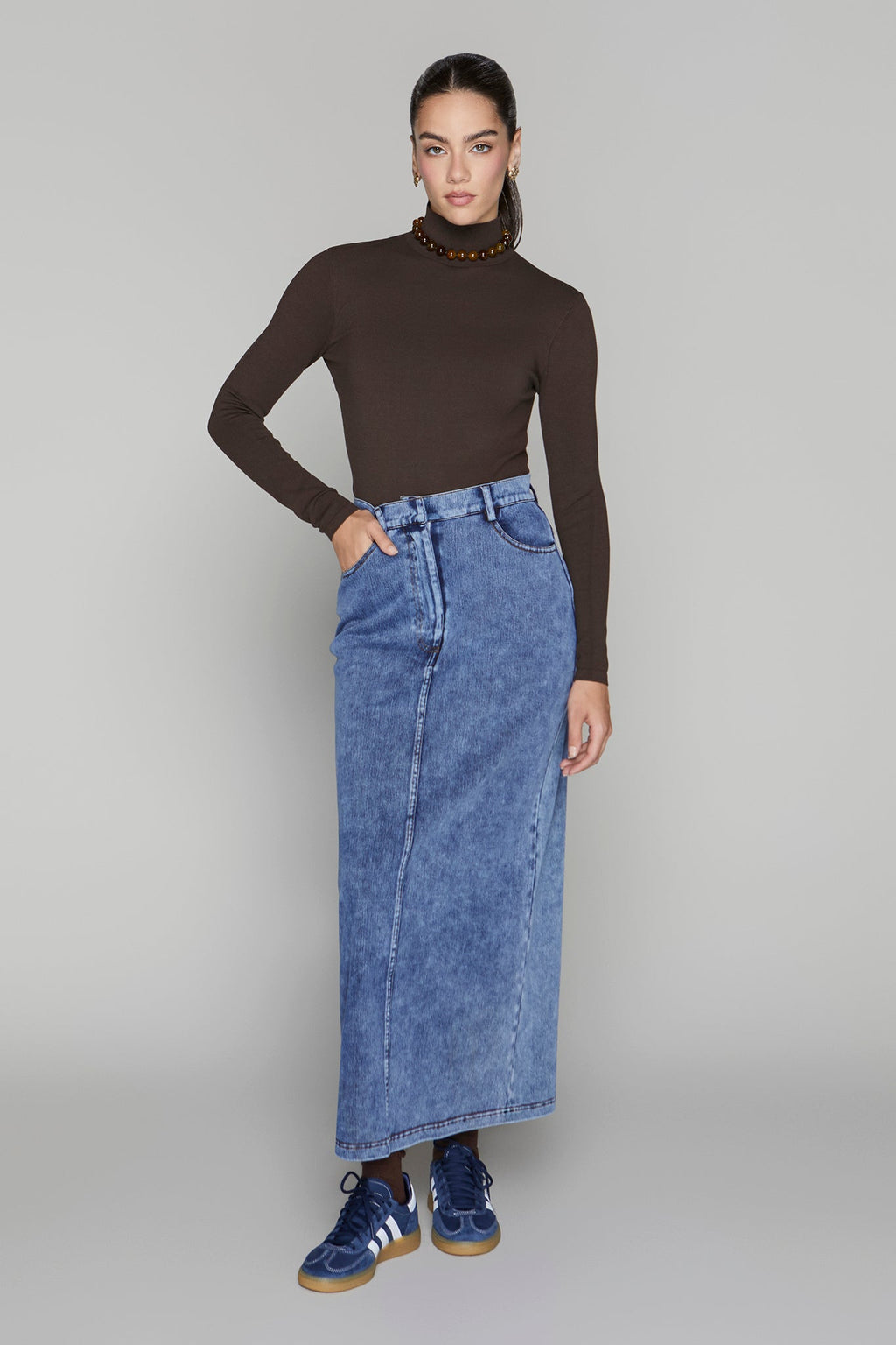Vaughn Skirt in Dark Wash Denim