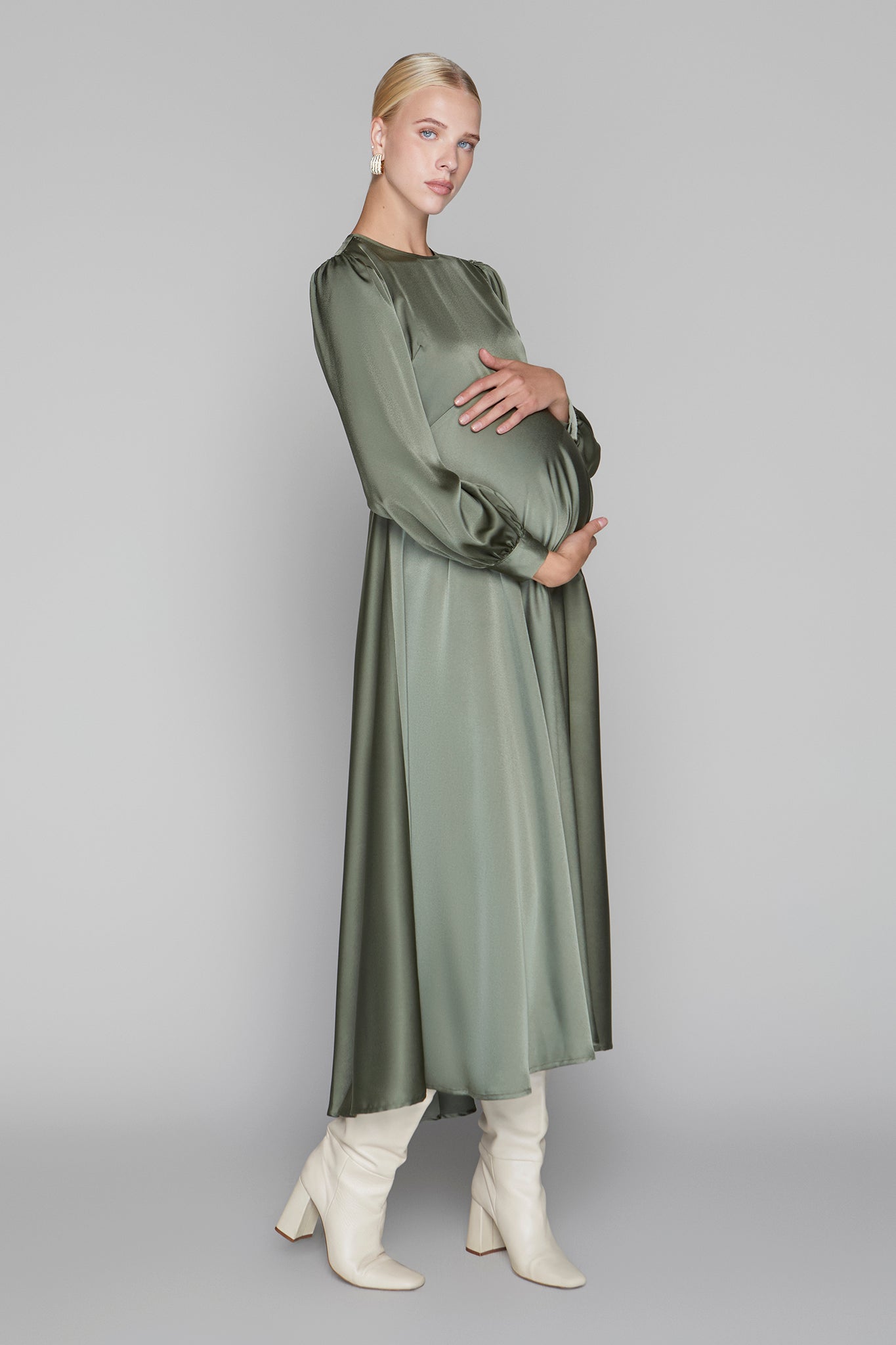 Arden Maternity Dress in Olive