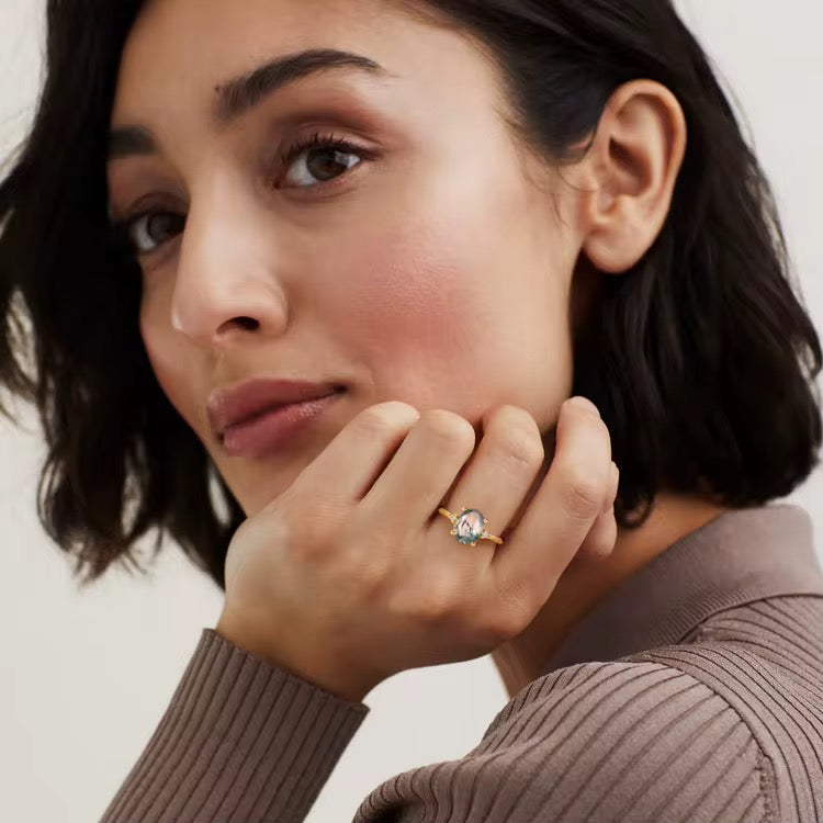 Bague Élégance en Agate Mousse