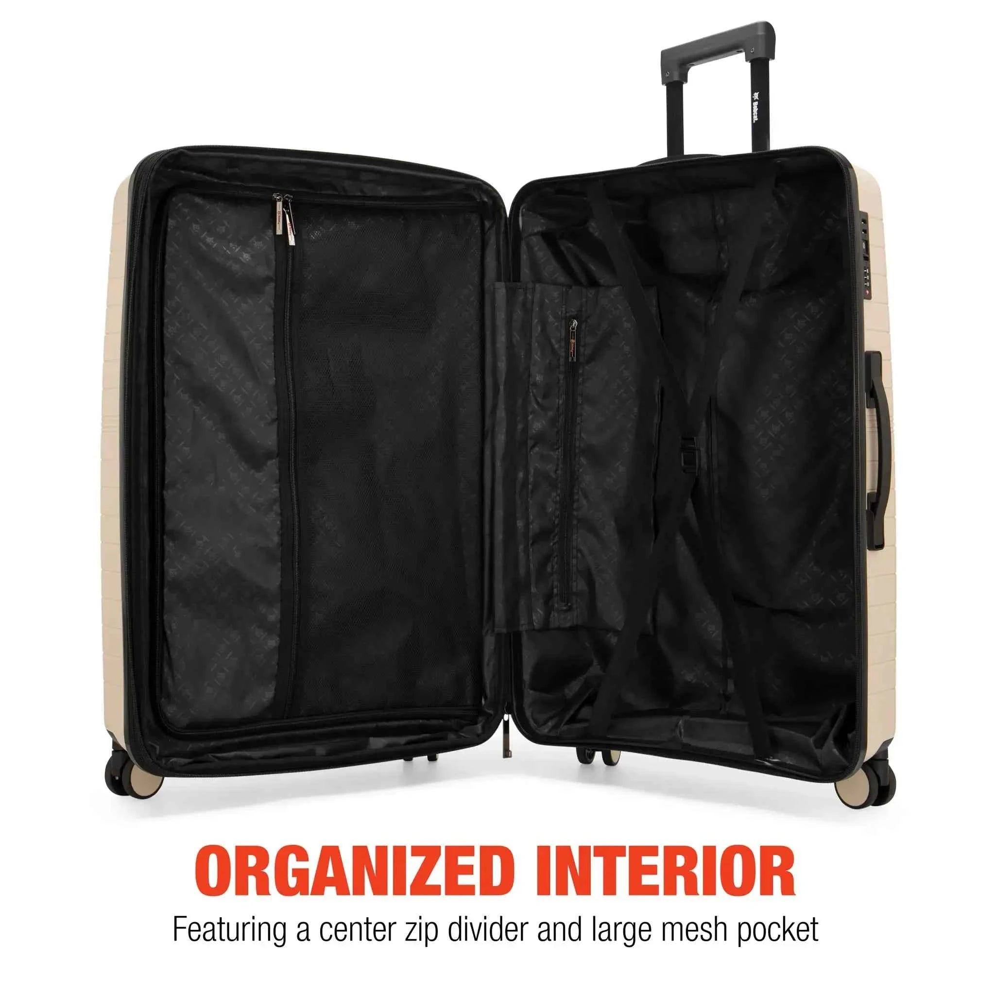 Excavator 3 Piece Expandable Tough Luggage Set