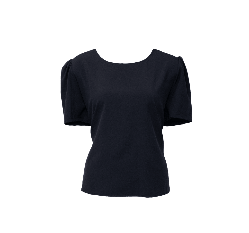 Elegance Round Neck Blouse in Black – Women’s Elegant Top