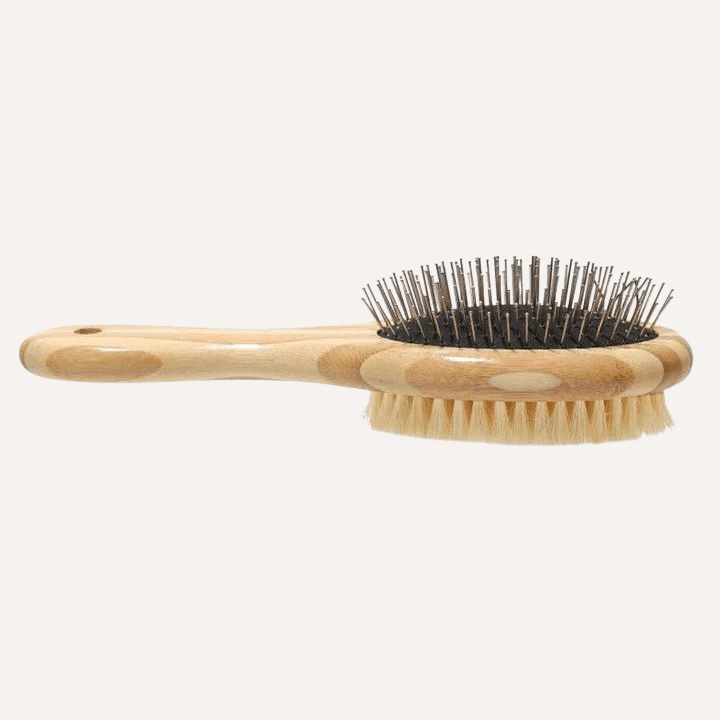 Two-Sided Pet Brush – Bristle & Wire for Shedding & Detangling - Lolomo!