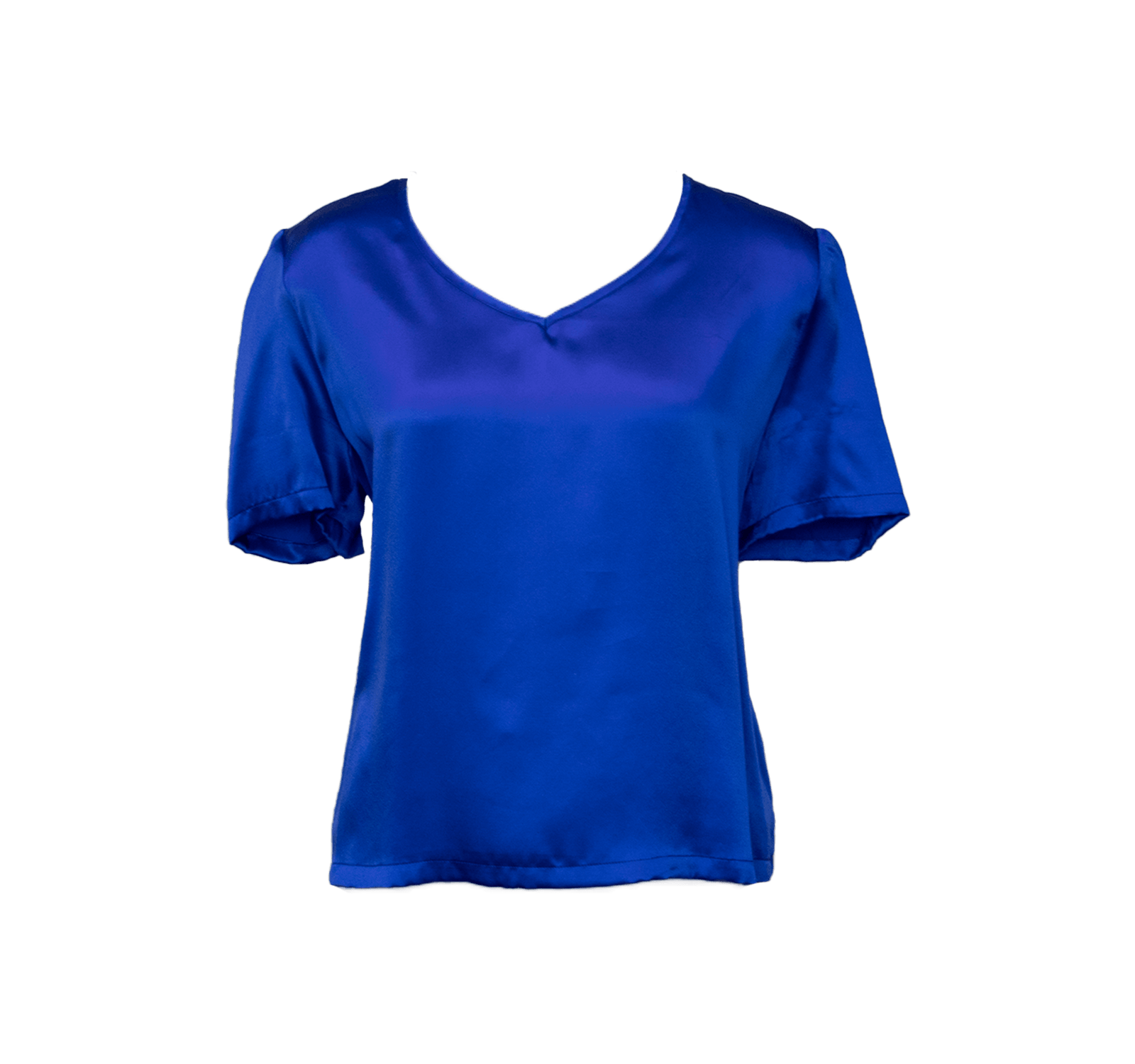 Shining V-Neck Blouse in Blue – Women’s Elegant V-Neck Top