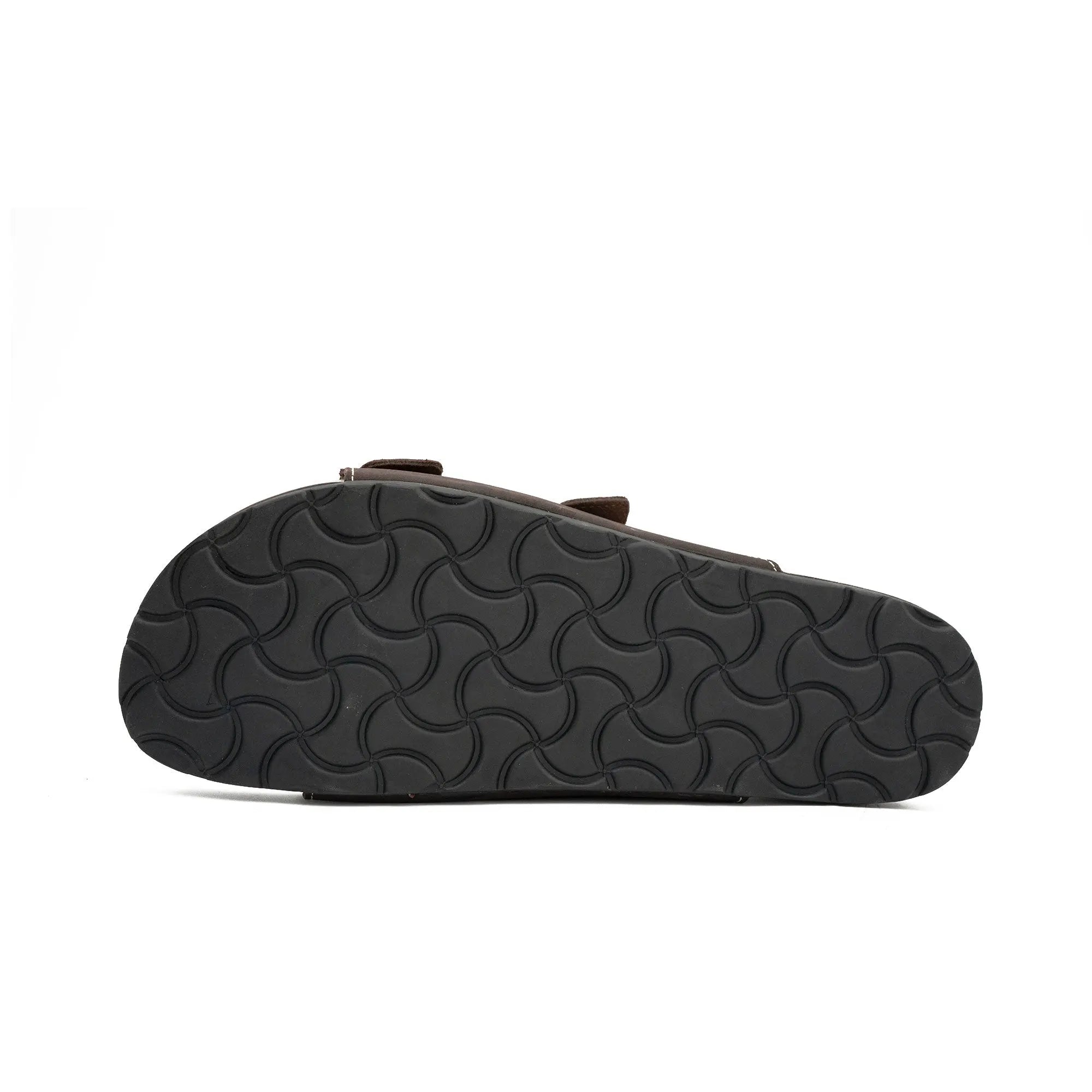 Brown Double - Strap Buckle Slide Sandals