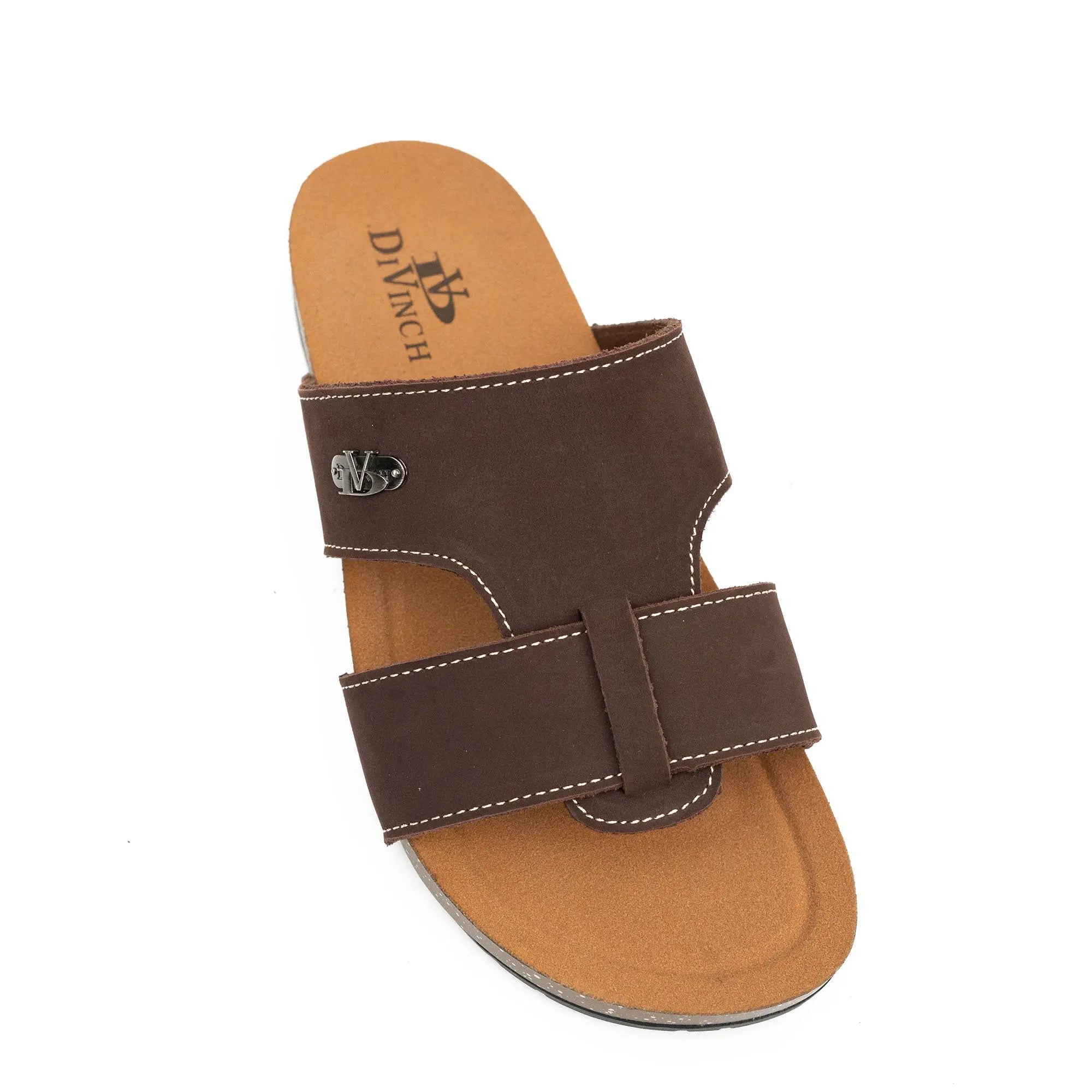 Brown Double - Strap Slide Sandals