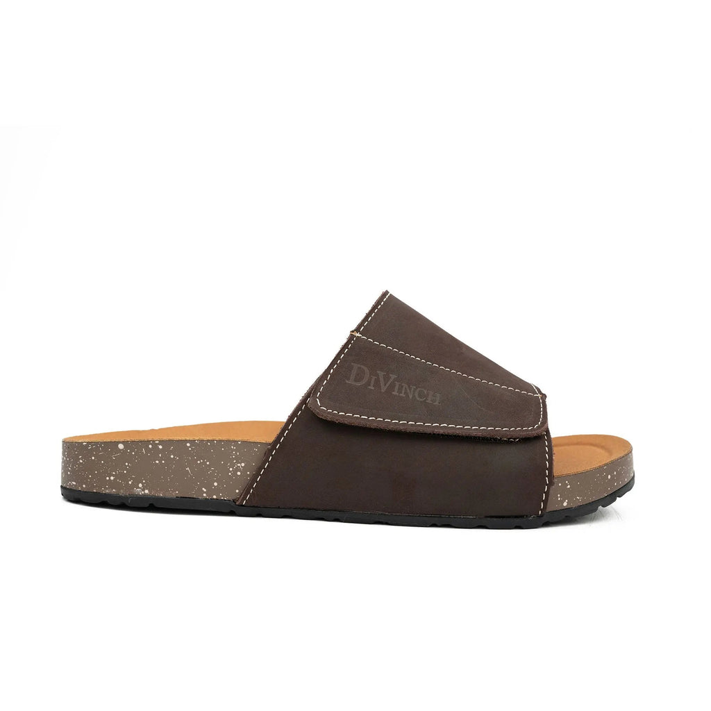 Brown Single - Strap Slide Sandals