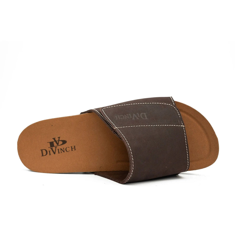 Brown Single - Strap Slide Sandals