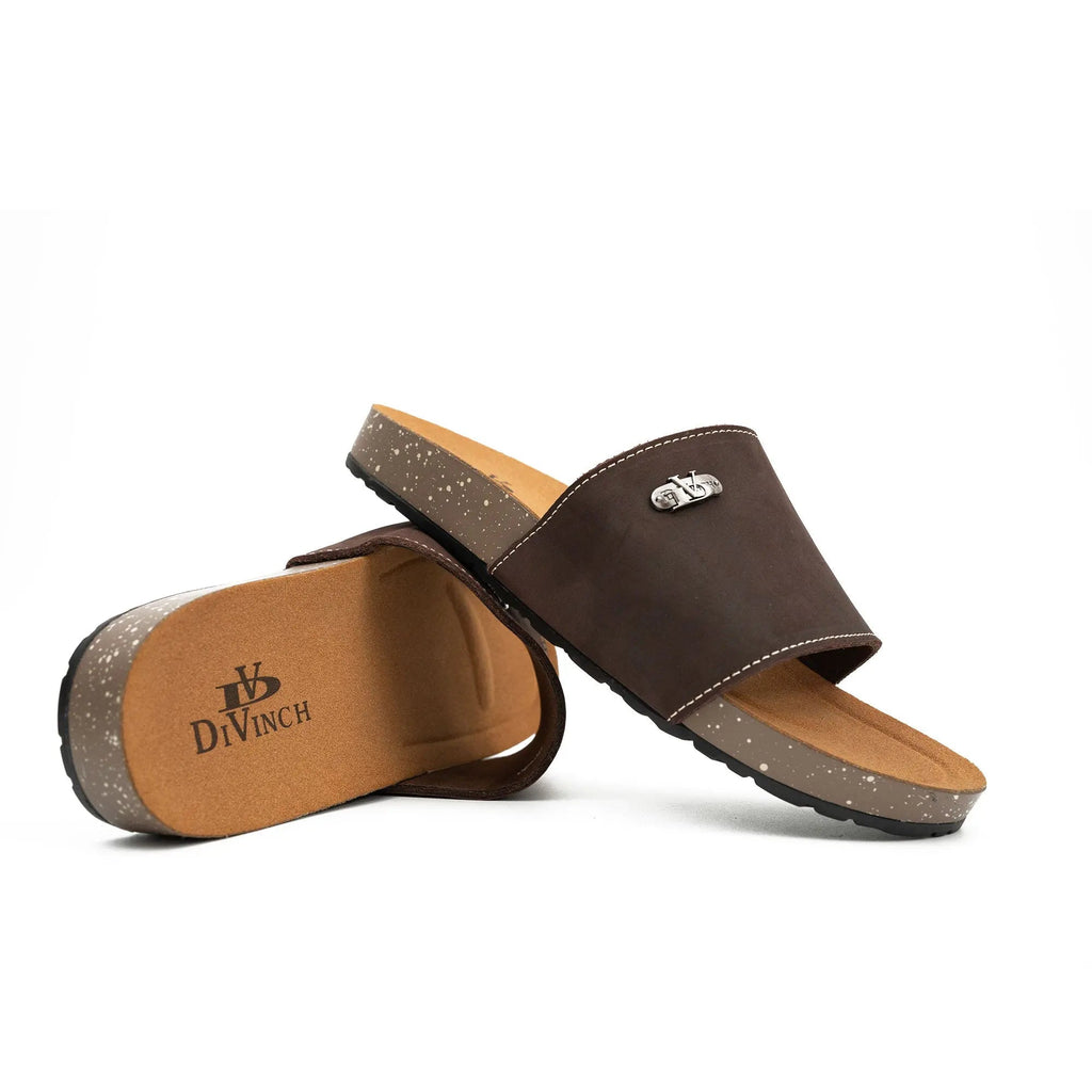 Brown Single - Strap Slide Sandals