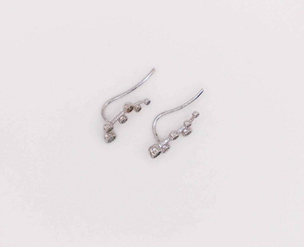Floral Whispers White Gold Earrings