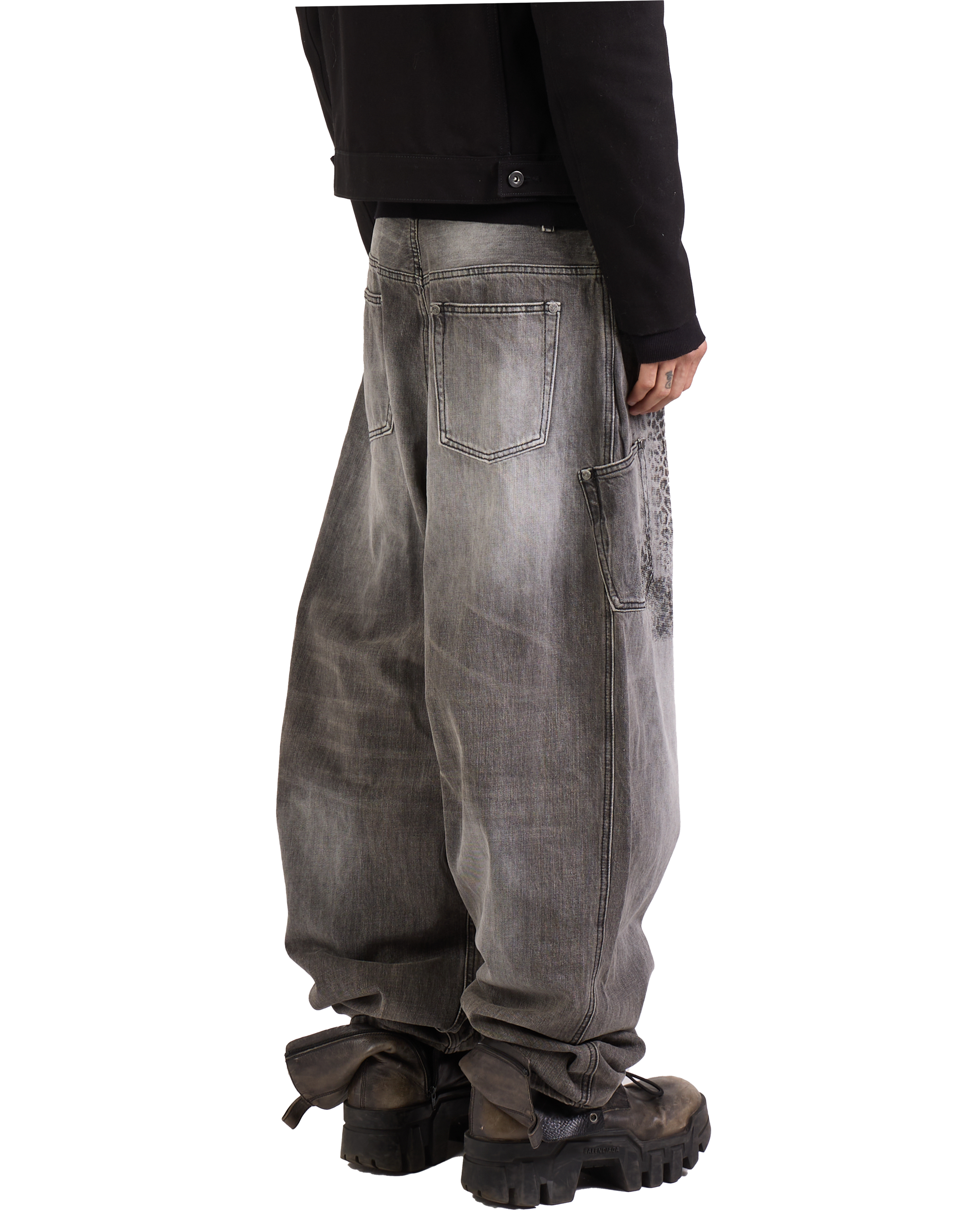 CHEETAH PRINT BOMBER DENIM